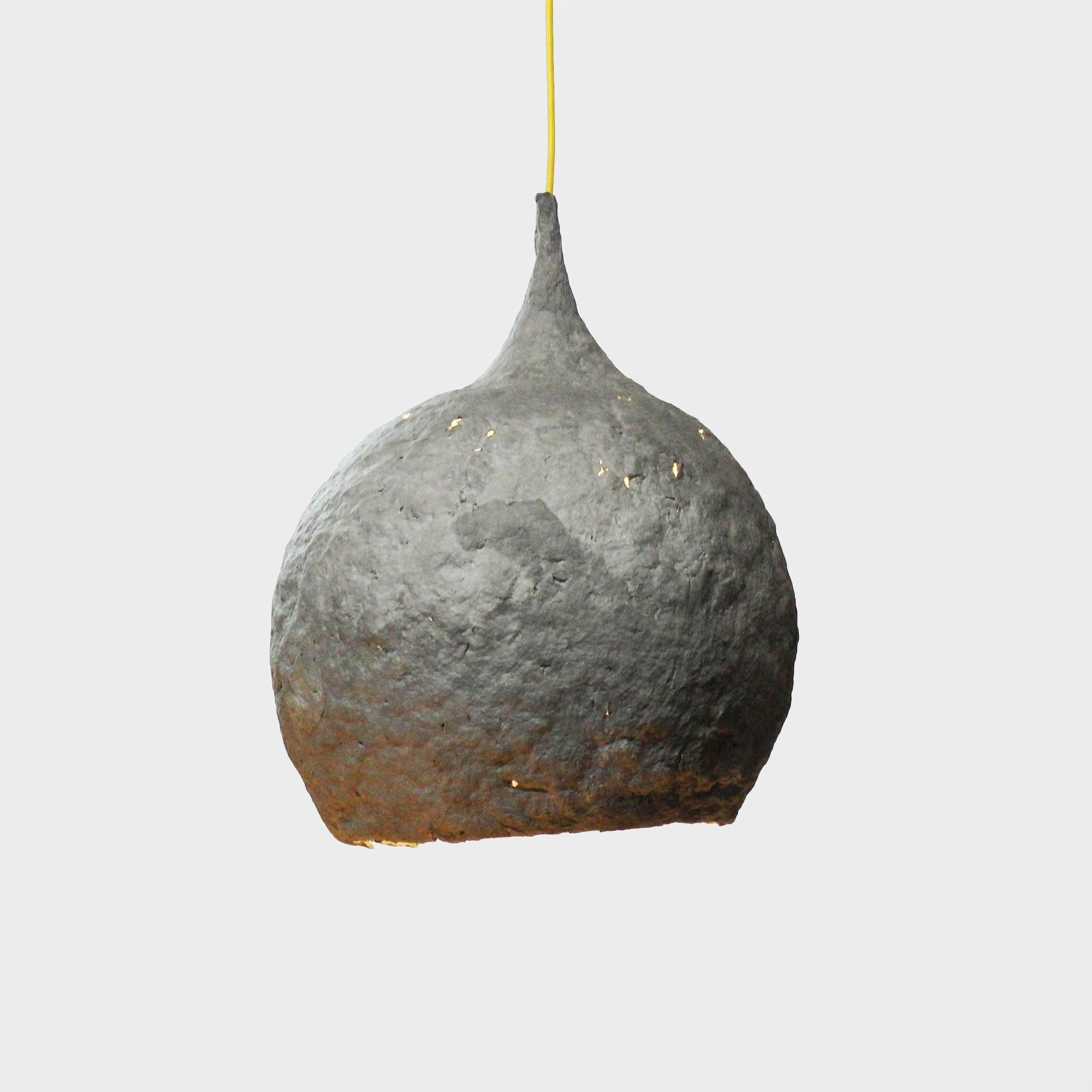 Lampe de Papier Mâché Drop, Gris, Lampe, Luminaire Suspendu, Lumière Pendante, Lampe Suspendue, Papi