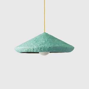 Lampadario Mizuko Verde, lampada sospensione, lampada, cartapesta, lampada cartapesta, lampada di carta, lampade, lampada industriale, eco