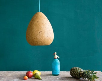 Kitchen Island Lighting, Dining Room Lighting made from Paper Mache, Light Fixture above Kitchen Table - Morphe III, Siena colour -