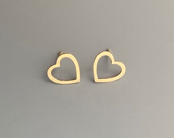 Boucles d'oreilles coeur en or 750