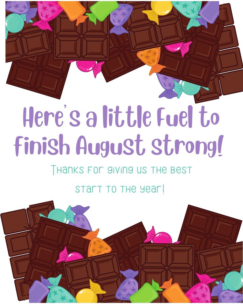 Printable Teacher Appreciation Tags | August Fuel to Finish Strong ...