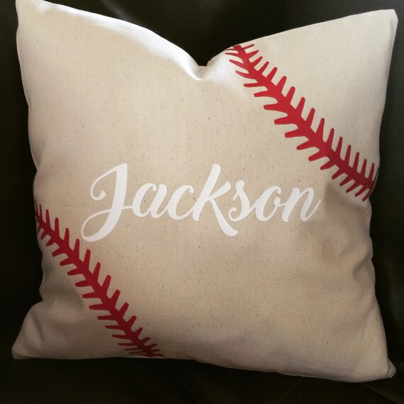 Personalized Canvas Baseball Pillow Case Etsy