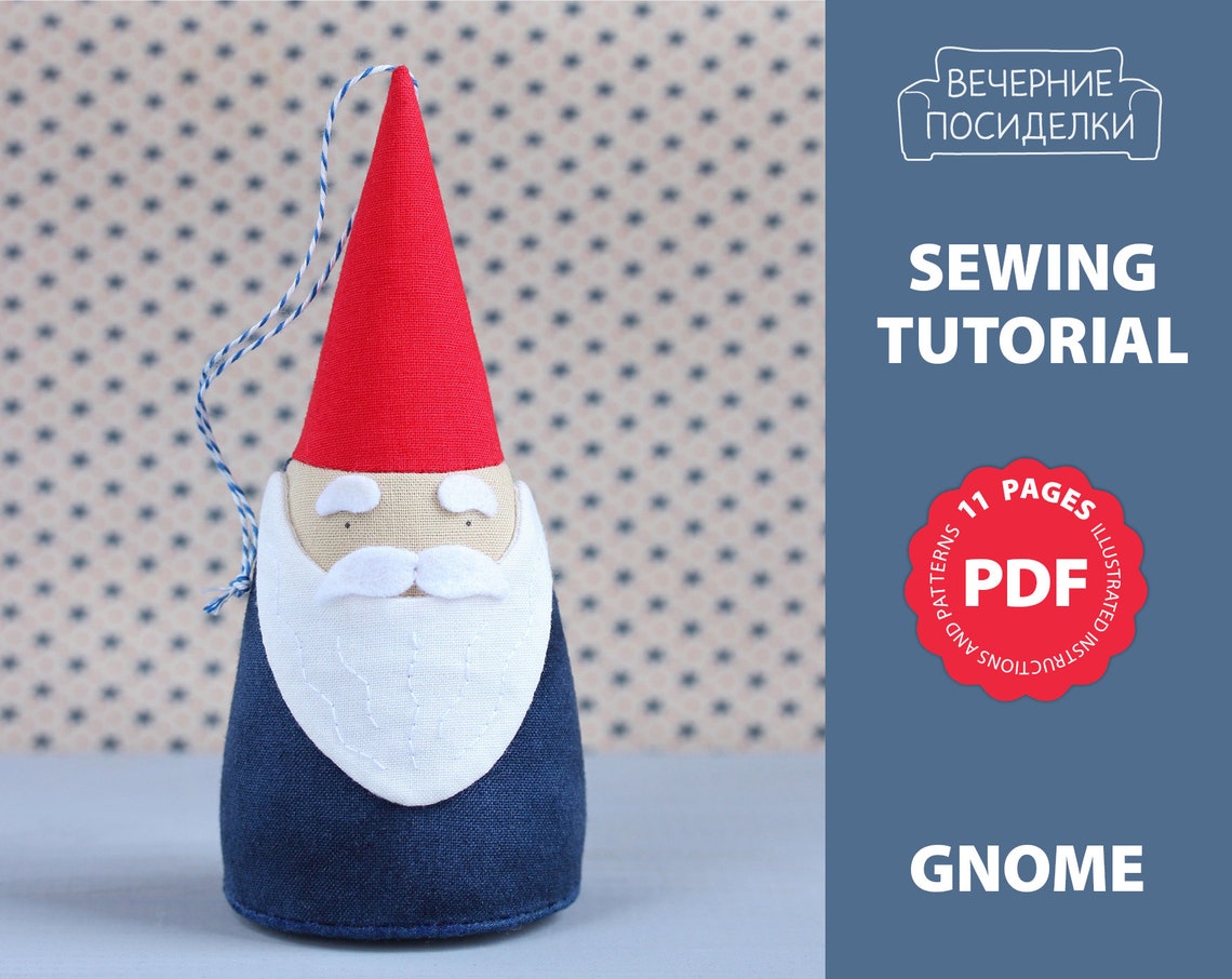PDF Gnome Sewing Pattern Fabric Christmas Ornament Pattern Etsy