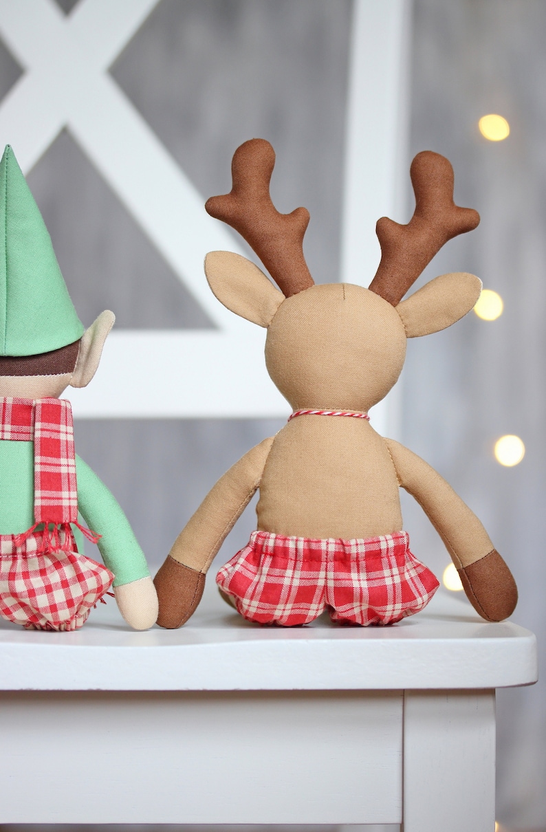 Sewing Pattern /& Tutorial \u2014 Rag Doll or Christmas Decoration Christmas Doll 2 PDF: Elf Reindeer Deer DIY Christmas Gift Animal Doll