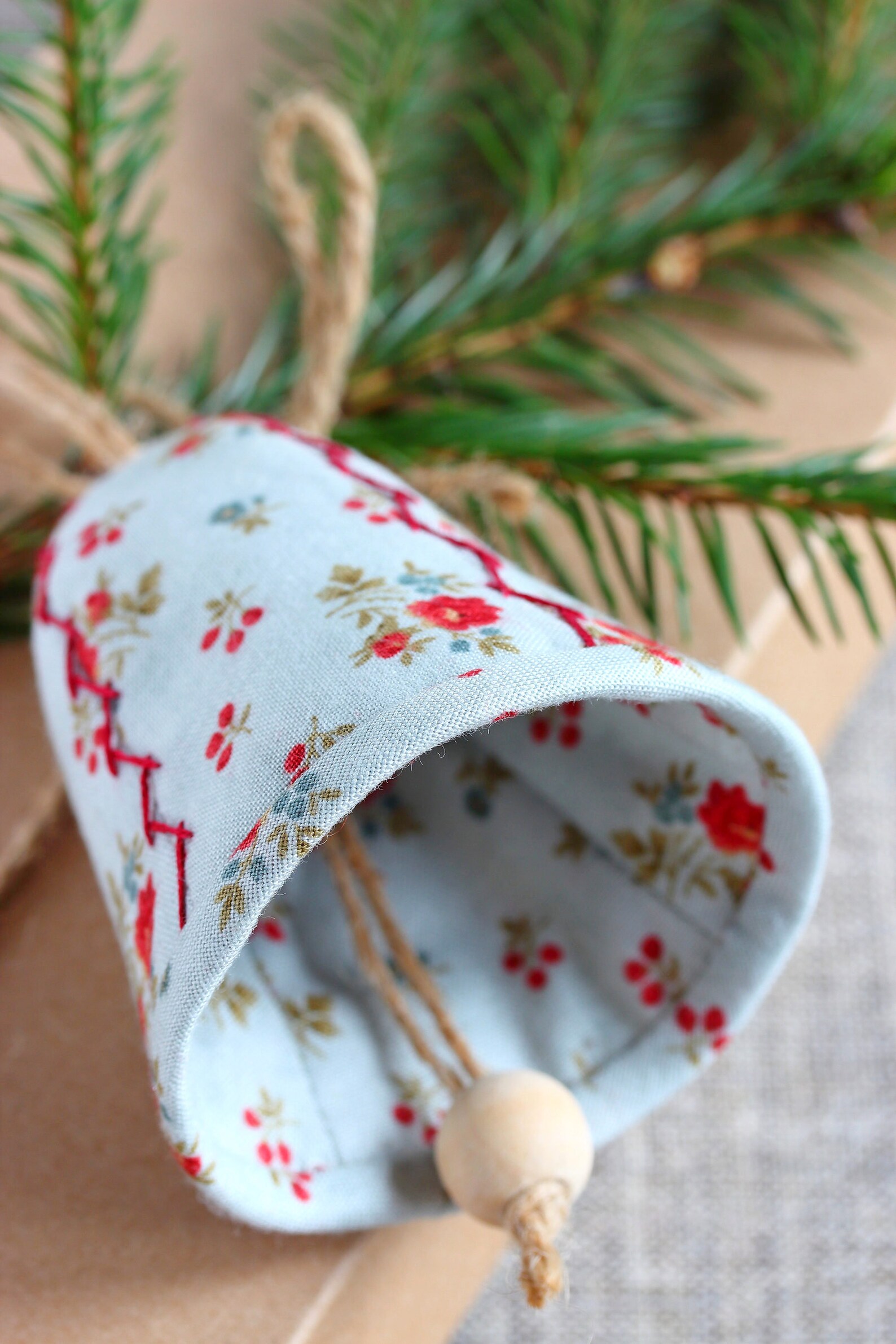 PDF Christmas Bell Sewing Pattern Fabric Christmas Ornament Etsy