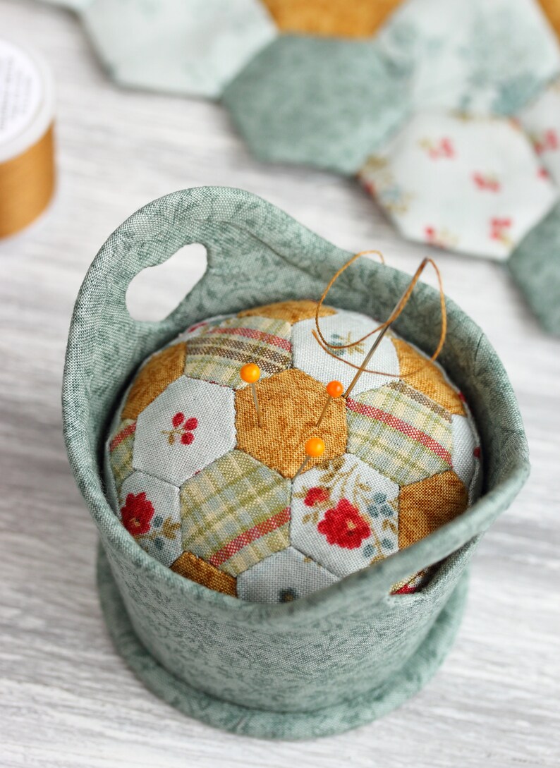 PDF Basket with Hexies Pincushion Sewing Pattern & Tutorial Etsy