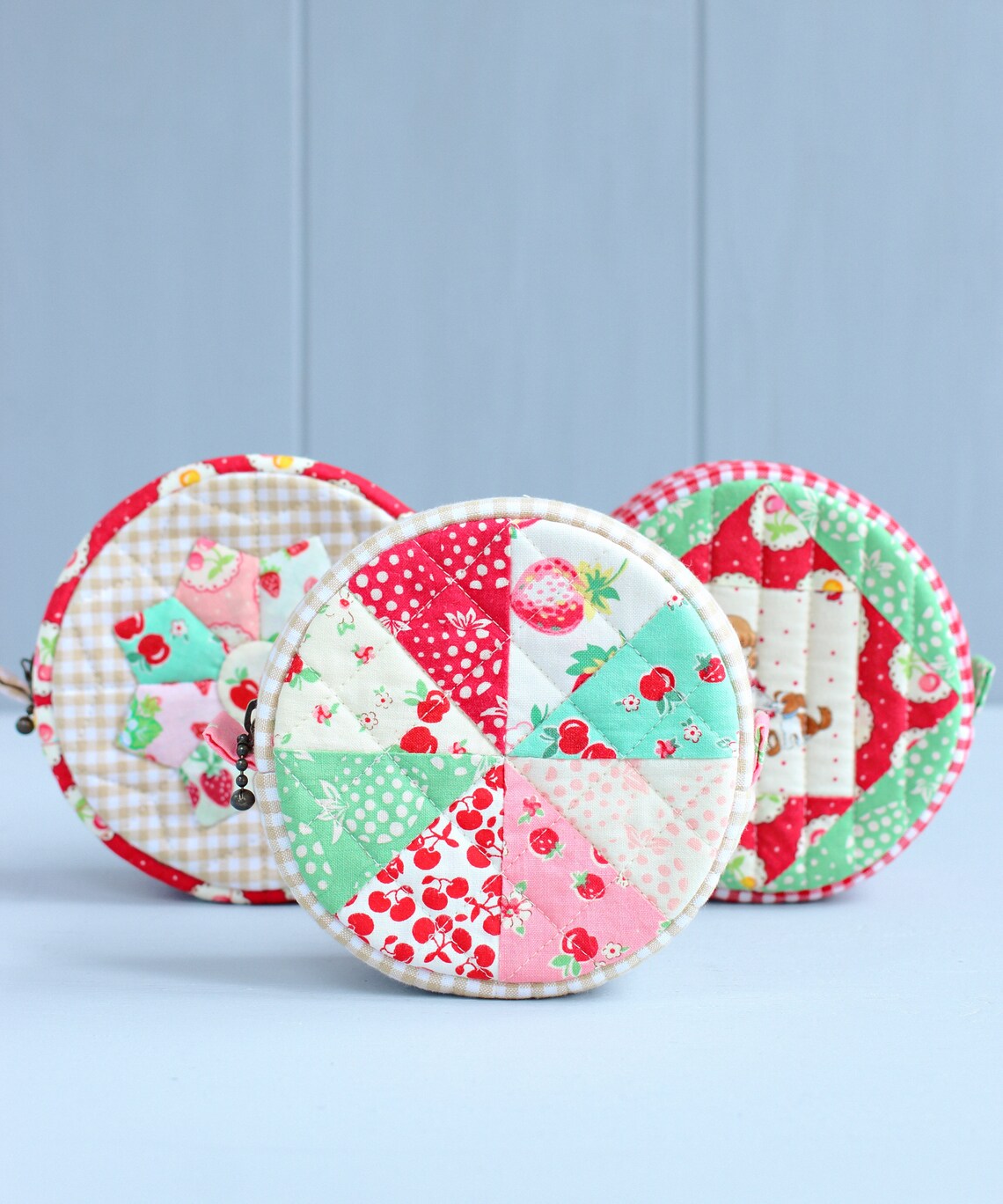 PDF Three Round Pouches Sewing Pattern DIY Quilted Pouch Etsy