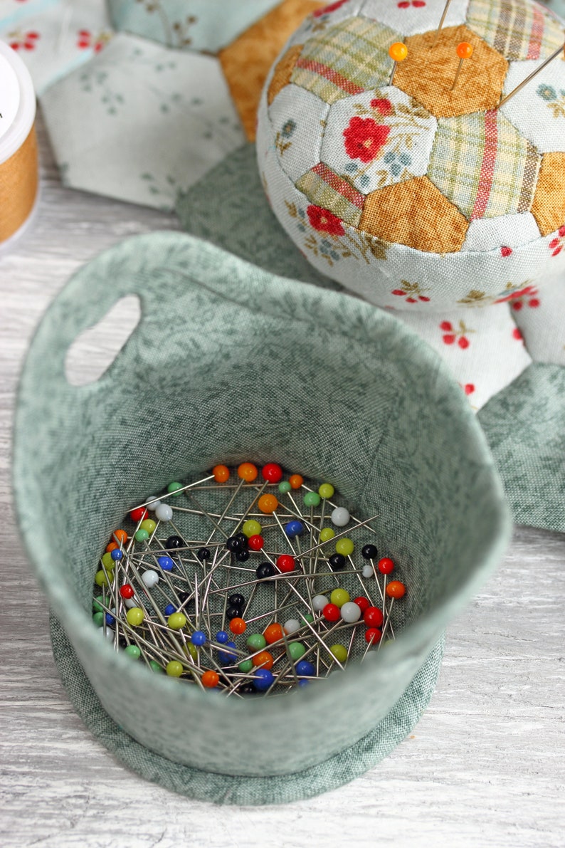 PDF Basket with Hexies Pincushion Sewing Pattern & Tutorial Etsy