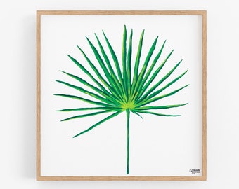 Palmetto Leaf Print, Palmetto Decor, Palmetto Wall Art, Botanical Print, Tropical Art, Tropical Wall Art, Palmetto Painting, Green Leaf