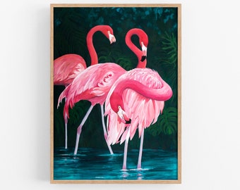 Flamingo Print, Flamingo Artwork, Flamingo Painting, Flamingo Wall Art