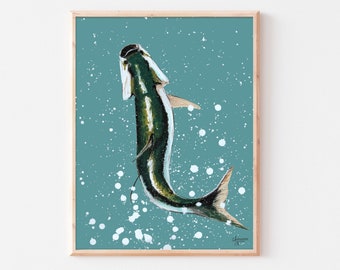 Tarpon Art, Tarpon Print, Fish Painting, Fisherman Gifts