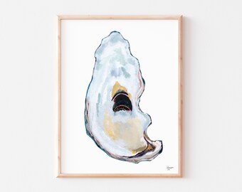 Earth Tone Oyster Shell Fine Art Print, Oyster Shell Wall Art