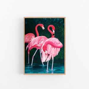 Flamingo Print, Flamingo Artwork, Flamingo Painting, Flamingo Wall Art
