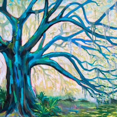 Live Oak Print Landscape Painting - Etsy