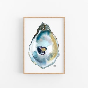 Art Print Set, Oyster Painting, Discounted Prints, Gallery Wall Art, Oyster Art, Coastal Art, Beach House Decor, Unframed image 4