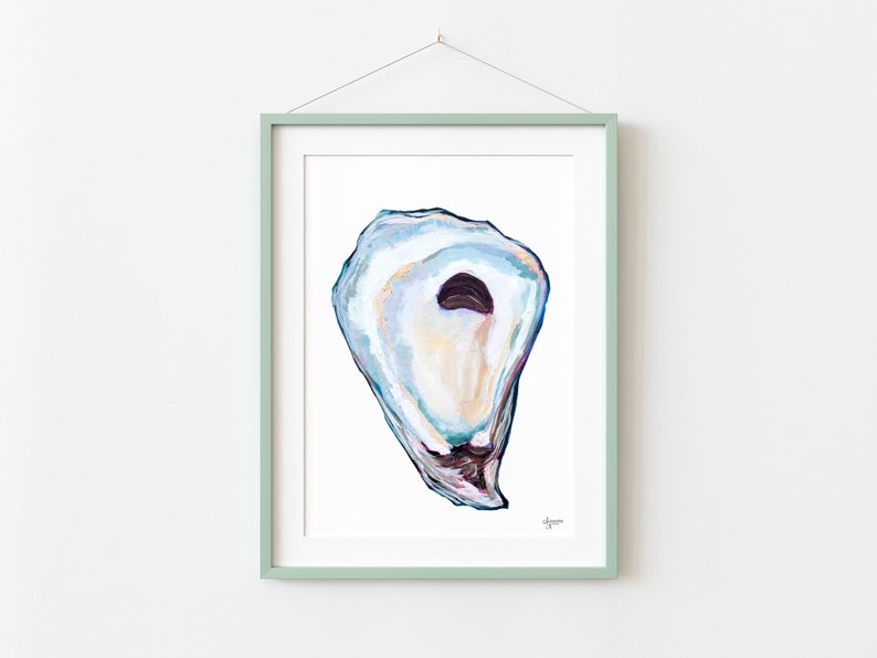 Oyster Print, Oyster Art, Oyster Shell Print image 2