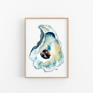 Art Print Set, Oyster Painting, Discounted Prints, Gallery Wall Art, Oyster Art, Coastal Art, Beach House Decor, Unframed image 6