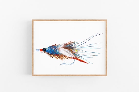 Fish Flies, Saltwater Fly, Fishing Lure Gift, Fish Wall Art, Fly