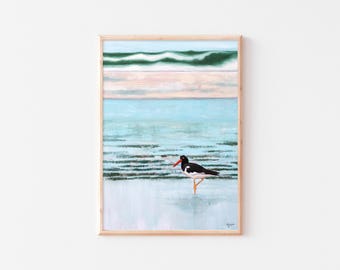 American Oystercatcher Fine Art Print for Bird Lovers and Beach Enthusiasts