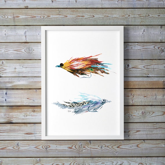 Fisherman Gift Fish Wall Decor Fly Fishing Flies Saltwater Etsy