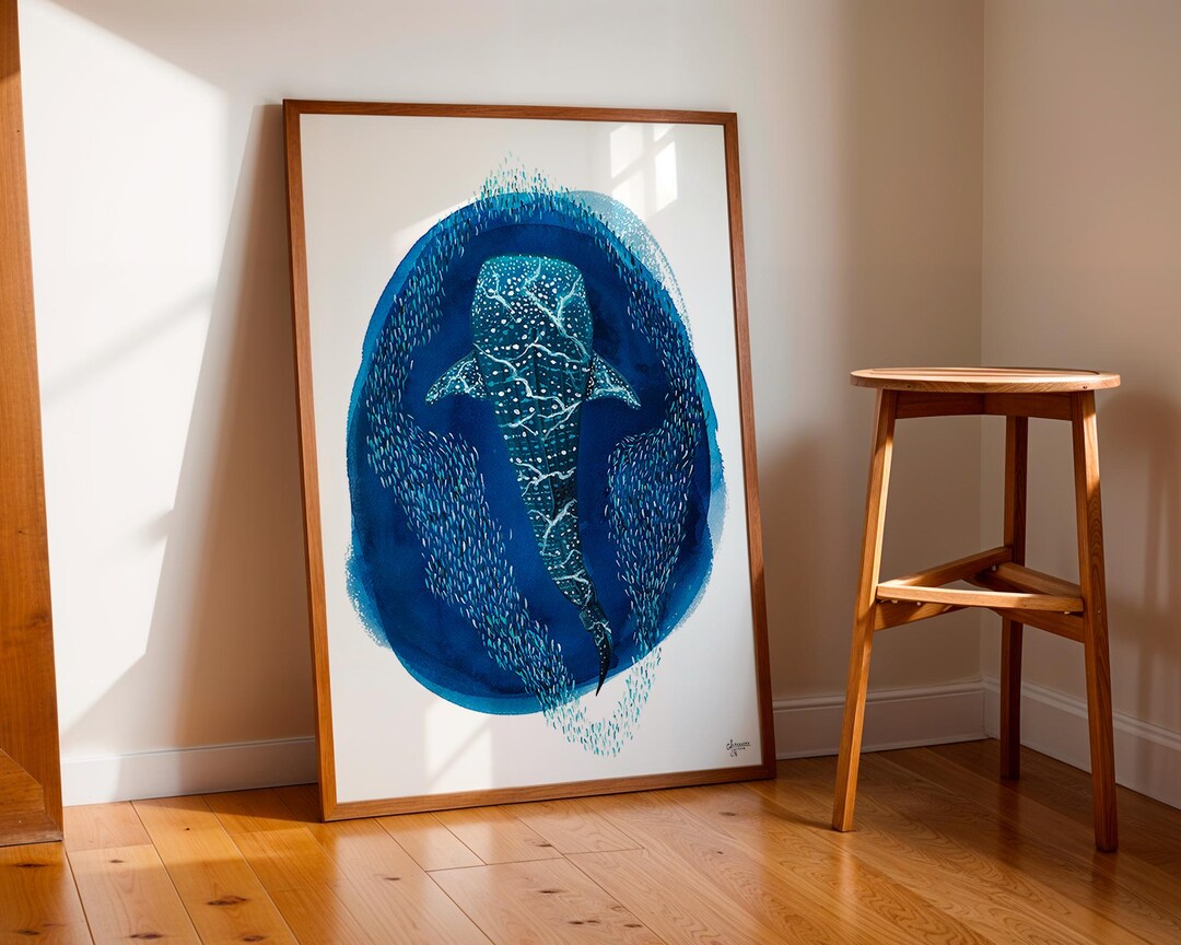 Whale Shark Watercolor Print - Ocean Marine Art - Etsy
