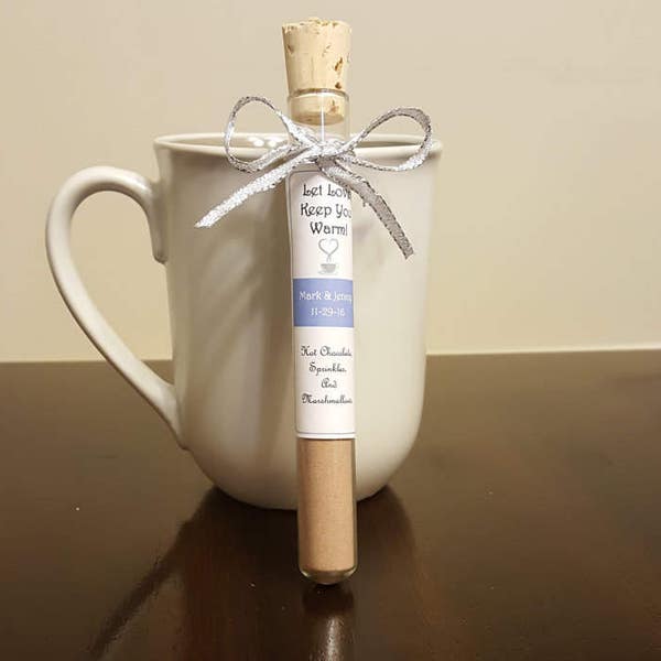 NEW:  Set of 10 Hot Chocolate Tube Wedding or Party Favors /Apple Cider Tube Favors- 10 Tubes