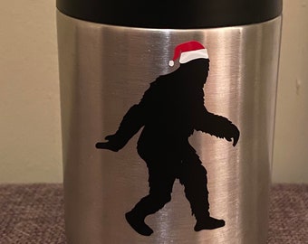 Santa Sasquatch Can Cooler