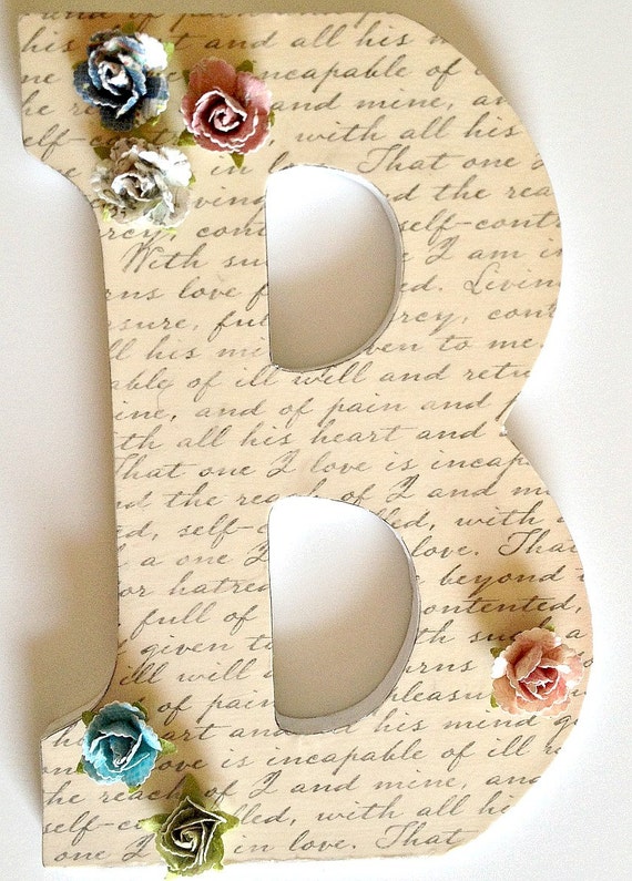 Vintage Style Wall Art Letters With Built in Wall Hanger Etsy