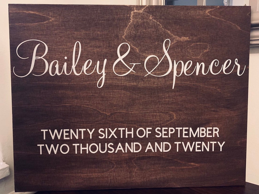 Customized Wedding Date Sign - Etsy