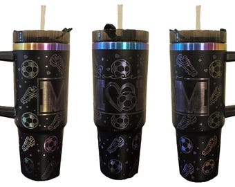 Soccer Mom Engraved Tumbler 30oz with Handle