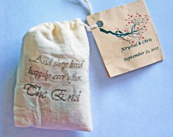 Tea, Flower Seeds or Bird Seed Filled Muslin Favor Bags (Set of 100)