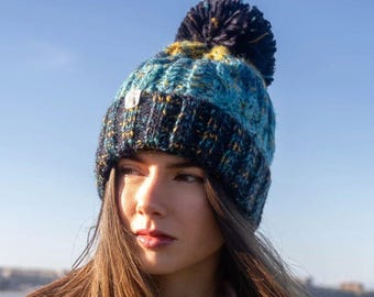 Gorro Negro Con Pompón - Gorro Negro - Gorro De Lana - Gorros De Punto De Invierno Con Pompón Para Mujer Gorro De Lana Con Pompón Para Mujer Gorro De Lana De