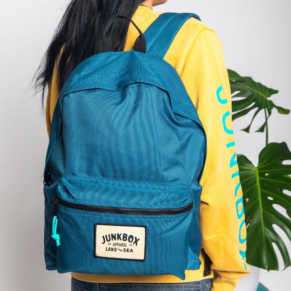 The Classic Recycled Backpack in Petrol Blue ~ laptop bag, college bag, school bag, backpack, travel bag, mens bag, ladies bag, cabin bag