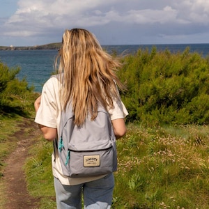 The Classic Recycled Backpack in Grey ~ college bag, school bag, backpack, travel bag, mens bag, ladies bag, cabin bag