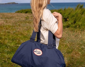 The Holdall Recycled Bag in Navy - weekend bag, travel bag, school bag, overnight bag, large bag, holiday bag, holdall, college bag,