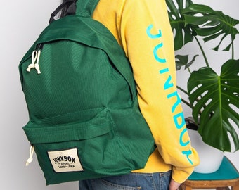 The Classic Recycled Recycled Backpack in Forest Green ~ laptop bag, college bag, school bag, travel bag, mens bag, ladies bag, cabin bag