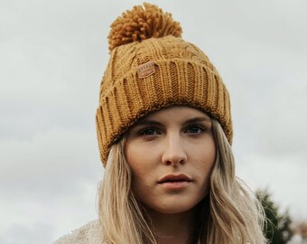 woolly bobble hat womens