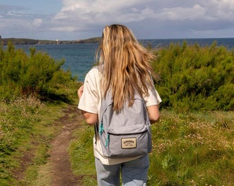 The Classic Recycled Backpack in Grey ~ college bag, school bag, backpack, travel bag, mens bag, ladies bag, cabin bag