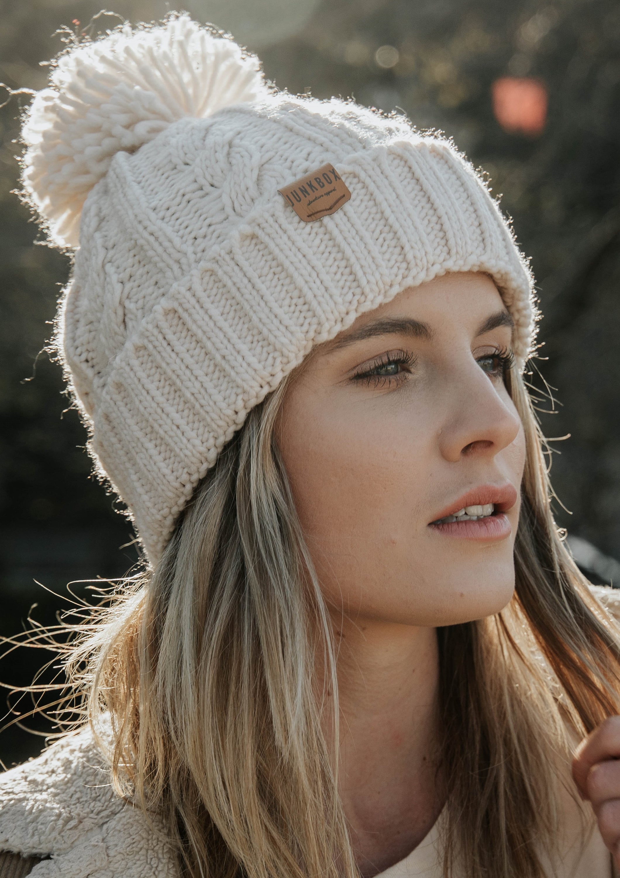 Bobble Hat in Cream woolly hat bobble hat winter hat Etsy