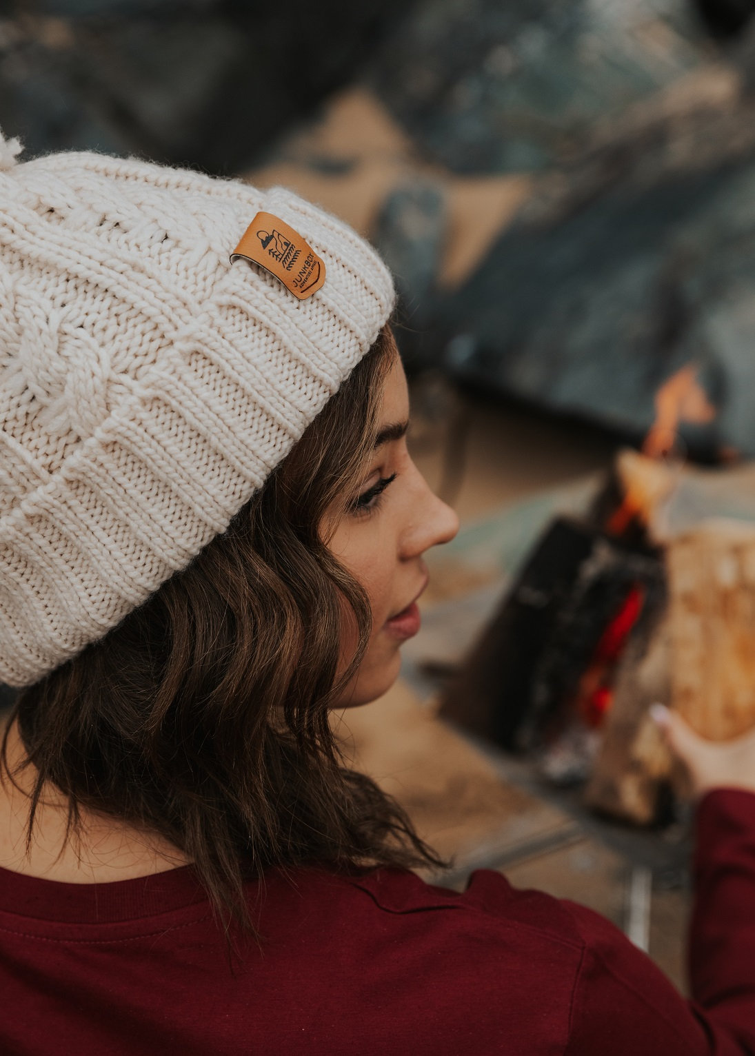 Bobble Hat in Cream Woolly Hat Bobble Hat Winter Hat Etsy UK