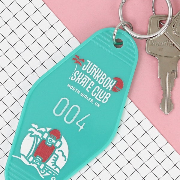 Beachy Junkbox Motel Key Fob ~ keyring, skate club, limited edition, motel keyring, room key, skate accessories, motel fob, novelty gift