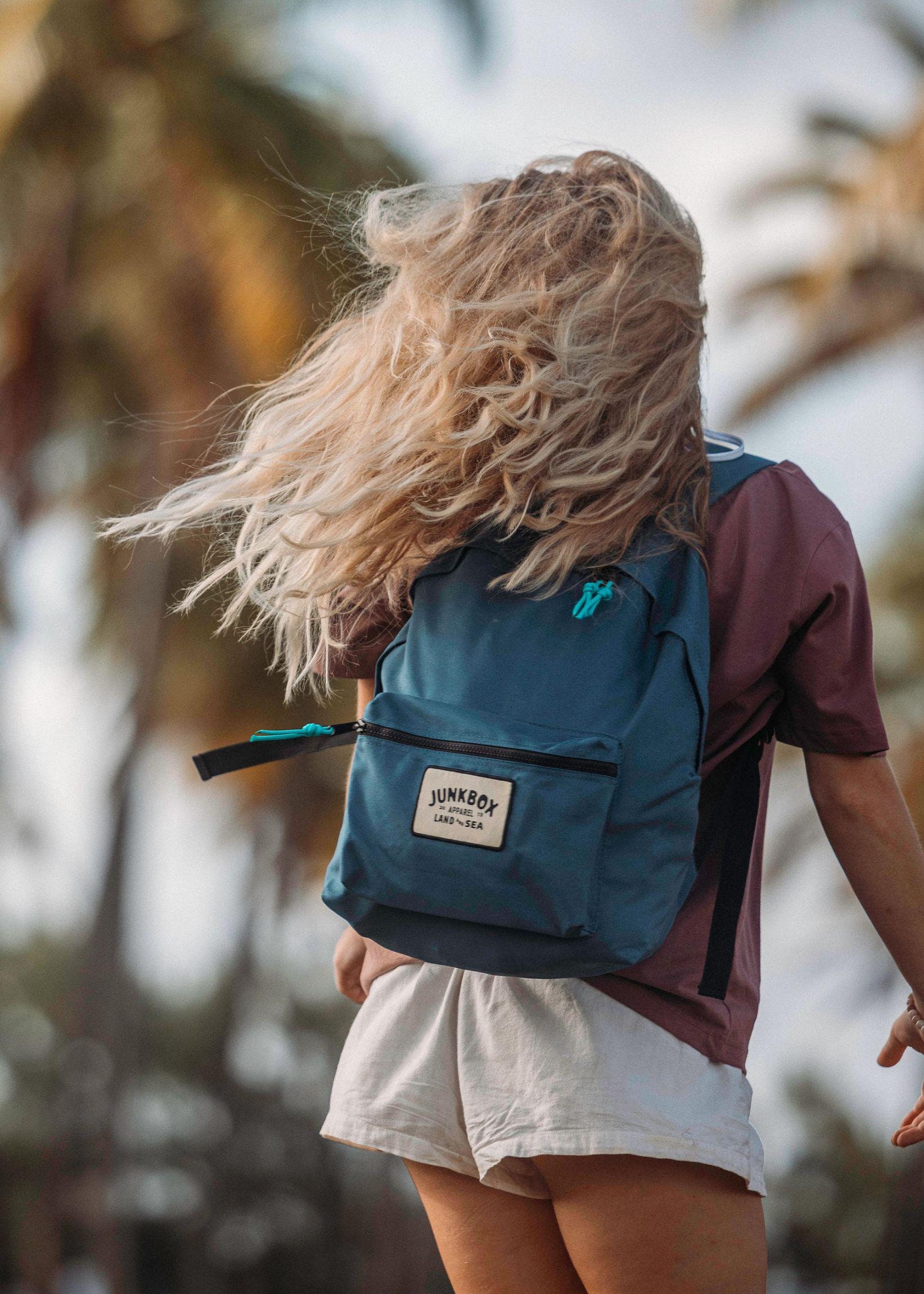 The Classic Recycled Backpack in Petrol Blue ~ laptop bag, college bag, school bag, backpack, travel bag, mens bag, ladies bag, cabin bag