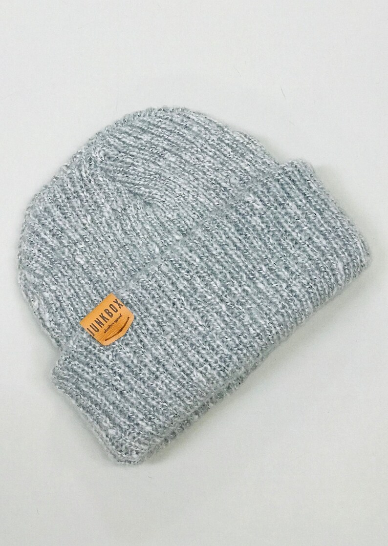 junkbox hat cuffed hat headwear snug hat Grey Flecked Ribbed Beanie Hat ~ knitted hat beanie hat woolly hat ladies hat mens hat