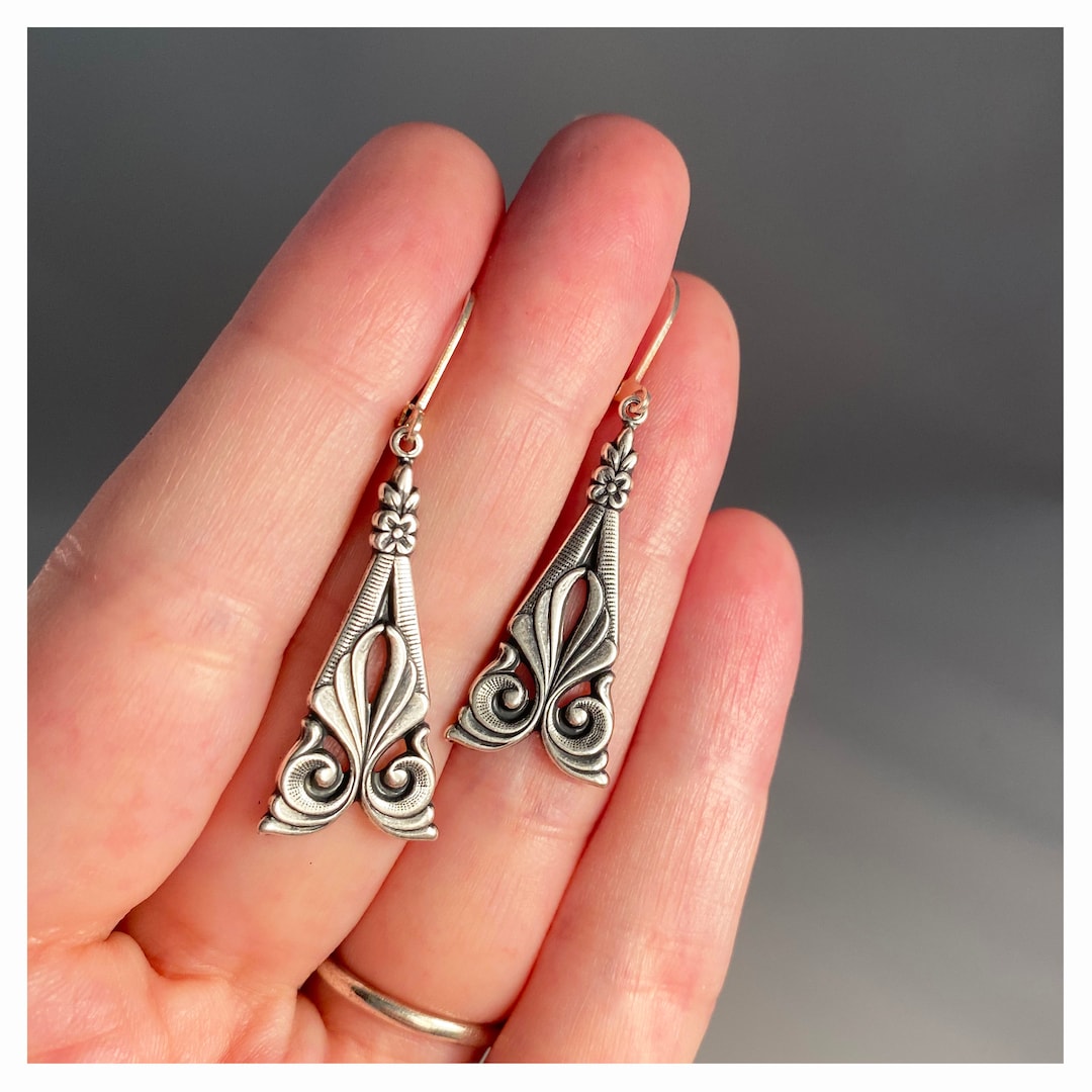 Art Deco Silver Antique Statement Earrings