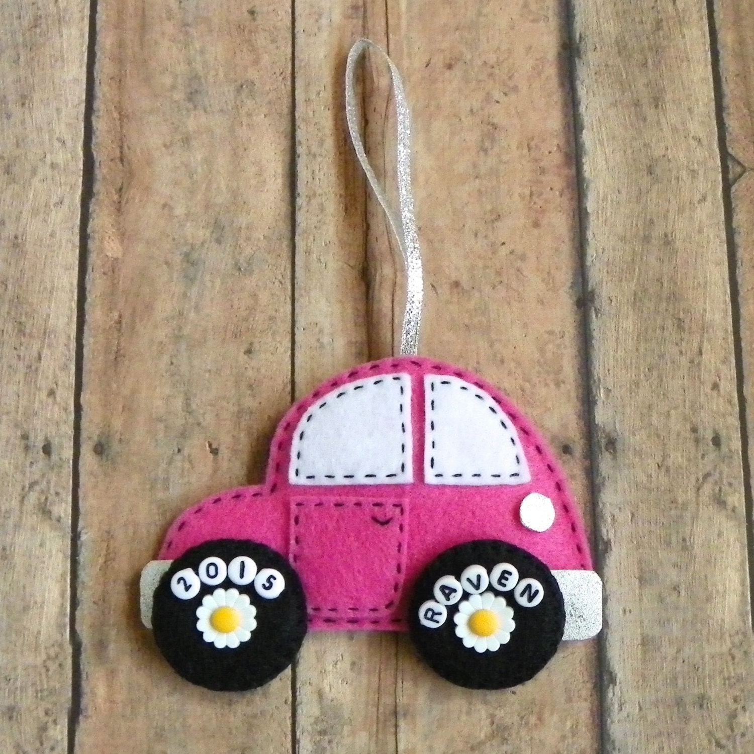 Personalized Felt Car Christmas Ornament Etsy