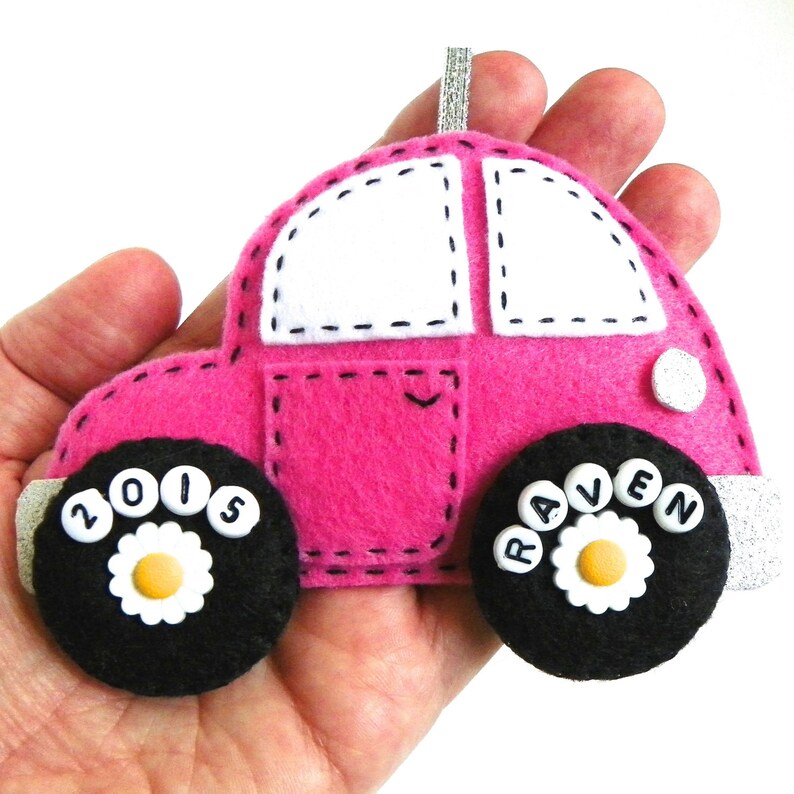 Personalized Felt Car Christmas Ornament Etsy