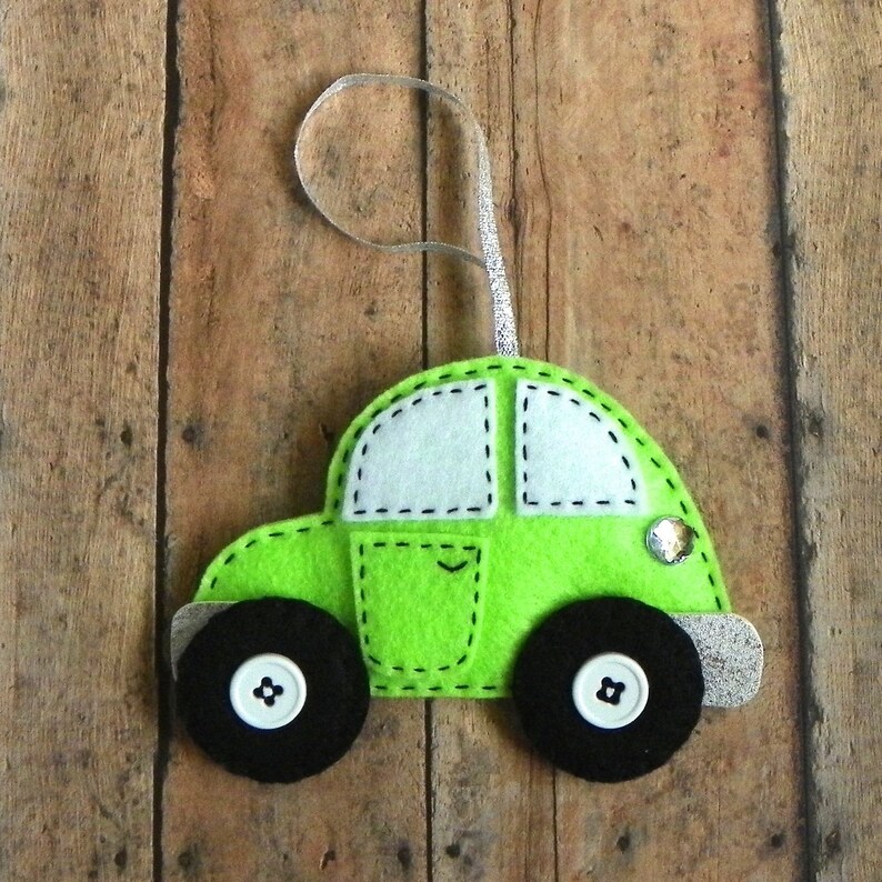 Personalized Felt Car Christmas Ornament Etsy