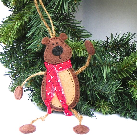 Bear Ornament Teddy Bear Christmas Ornament Mr. Bear Etsy