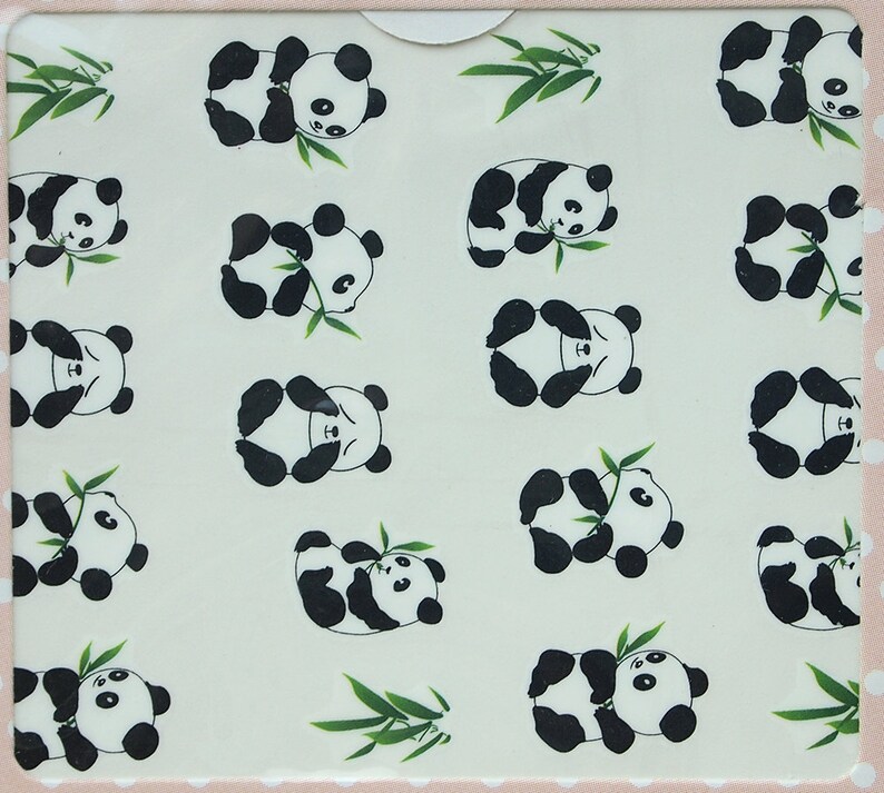 Panda bear nail decals/ Panda nail stickers/ Animal nail image 0