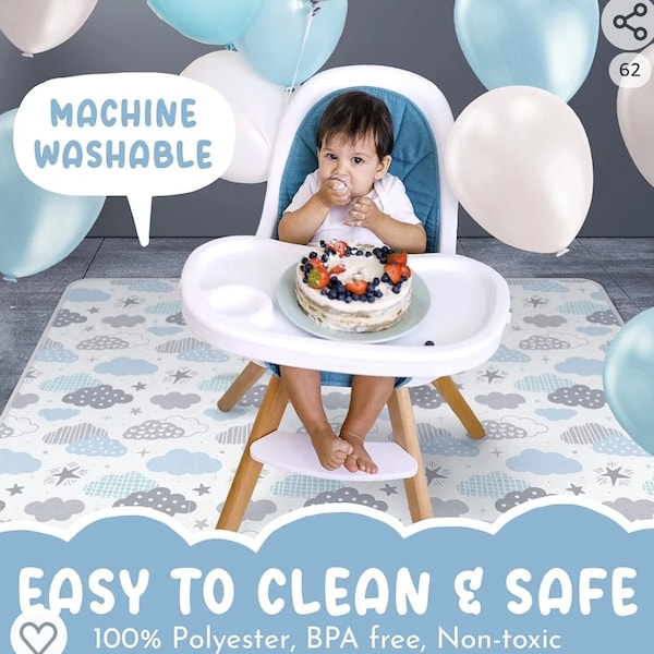 Mess-Free Baby High Chair Mat: Stylish Protection for Mealtime Fun